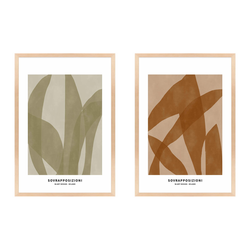 Marine Flora 3 And 4 Print, 20" H x 14" W x 1.25" D, Maple