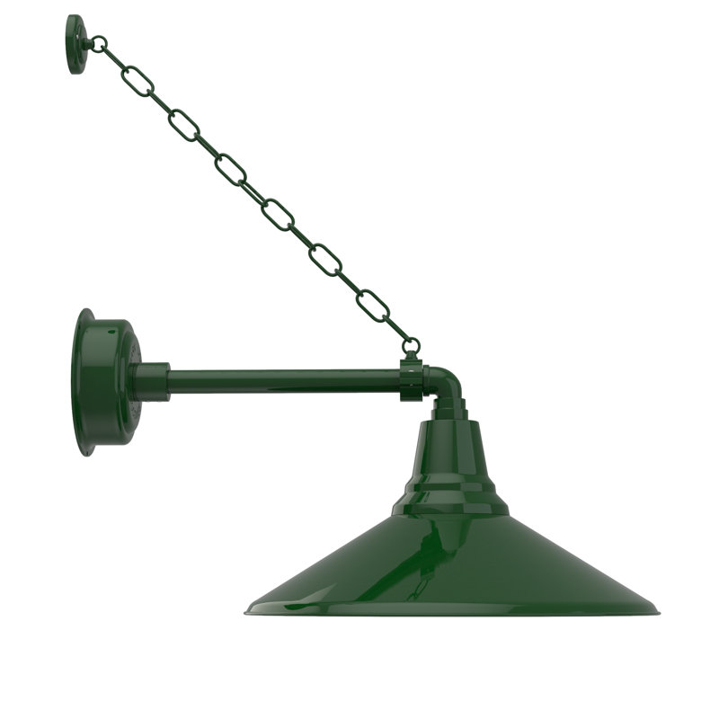 Luminaire de grange d’extérieur à del Albali, H 8,93 po x l 8 po x P 18,63 po, Vert rétro