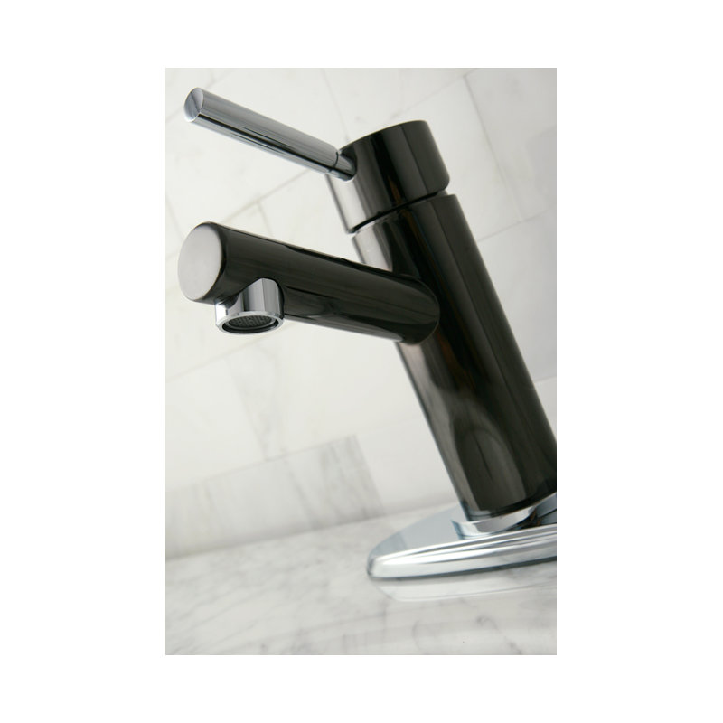 Water Onyx Centerset Bathroom Faucet with Brass Pop-Up, Black Nickel/Polished Chrome