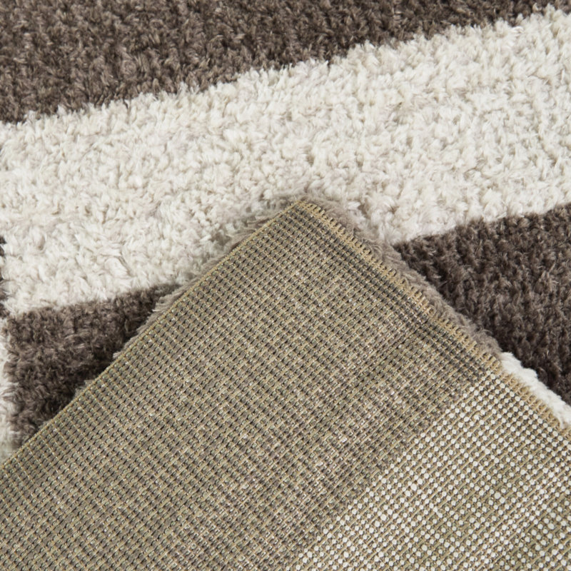 Bolotov Brown Modern Geometric Area Rug, Rectangle 5'3" x 7'