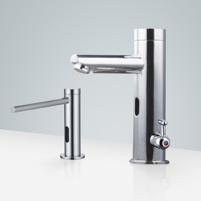 Robinet automatique à capteur de mouvement et distributeur de savon - Solution d'évier commercial sans contact