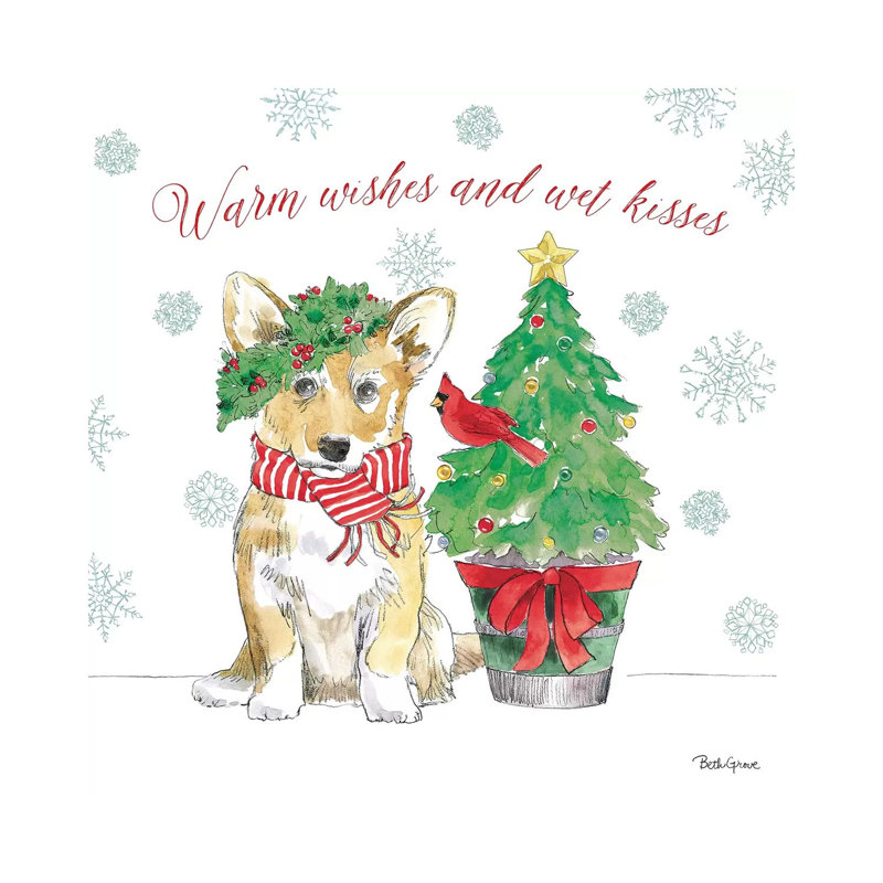 Holiday Paws V by Beth Grove - Wrapped Canvas Print, 45.72 cm H x 45.72 cm W x 3.175 cm D