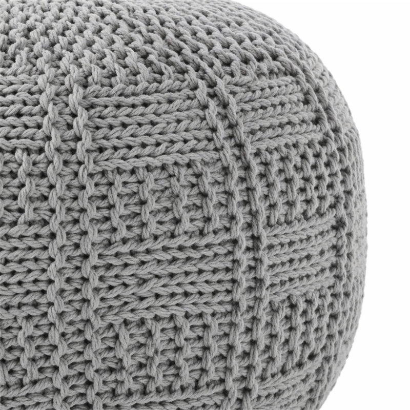 Knitted Cotton 20 X 20 Round Pouf