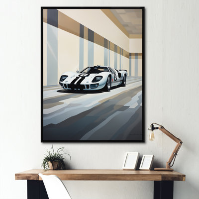 Minimalist Grey And Black Race Tard For Ford - Race Tracks Wall Art
