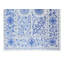 Tenture murale 75 po x 98 po en soie et broderie bleue et crème. Couvre-lit décoratif. Nappe faite à la main. Tapisserie murale
