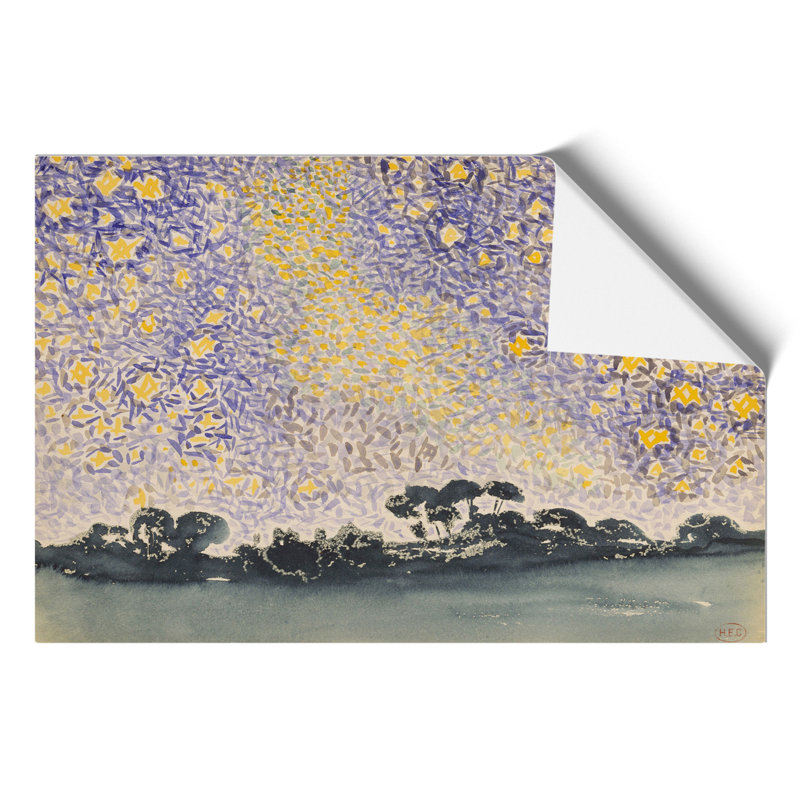 Landscape With Stars Vol.2 by Henri-Edmond Cross - No Frame Painting, 21cm H x 30cm W x 0.1cm D