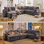Canapé-lit modulaire Comerford avec lit escamotable, canapé modulaire en L avec rangement, canapé Cloud avec assise profonde, chenille, gris clair-885631422