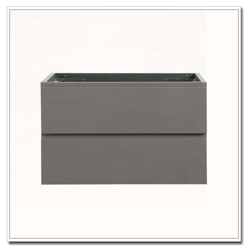 Wall Mount Cabinet With Two Pre Assembled Eco Friendly Drawers, Gray