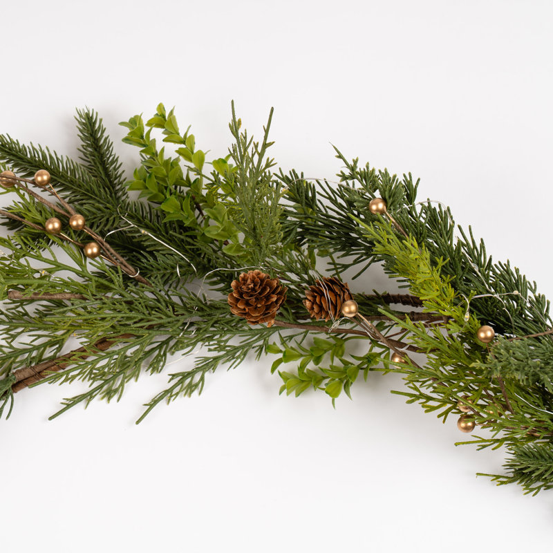 Angelluis 150cm Lighted Faux Garland with Lights