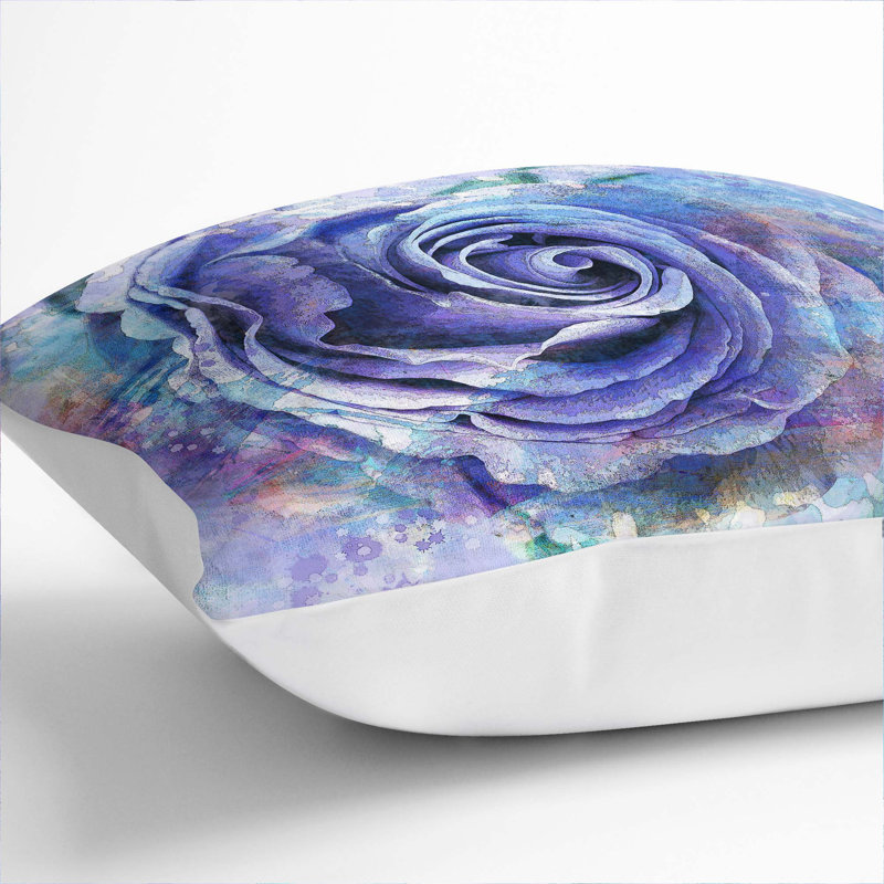 Floral Square Throw Cushion, White, 40cm H x 40cm W x 15cm D