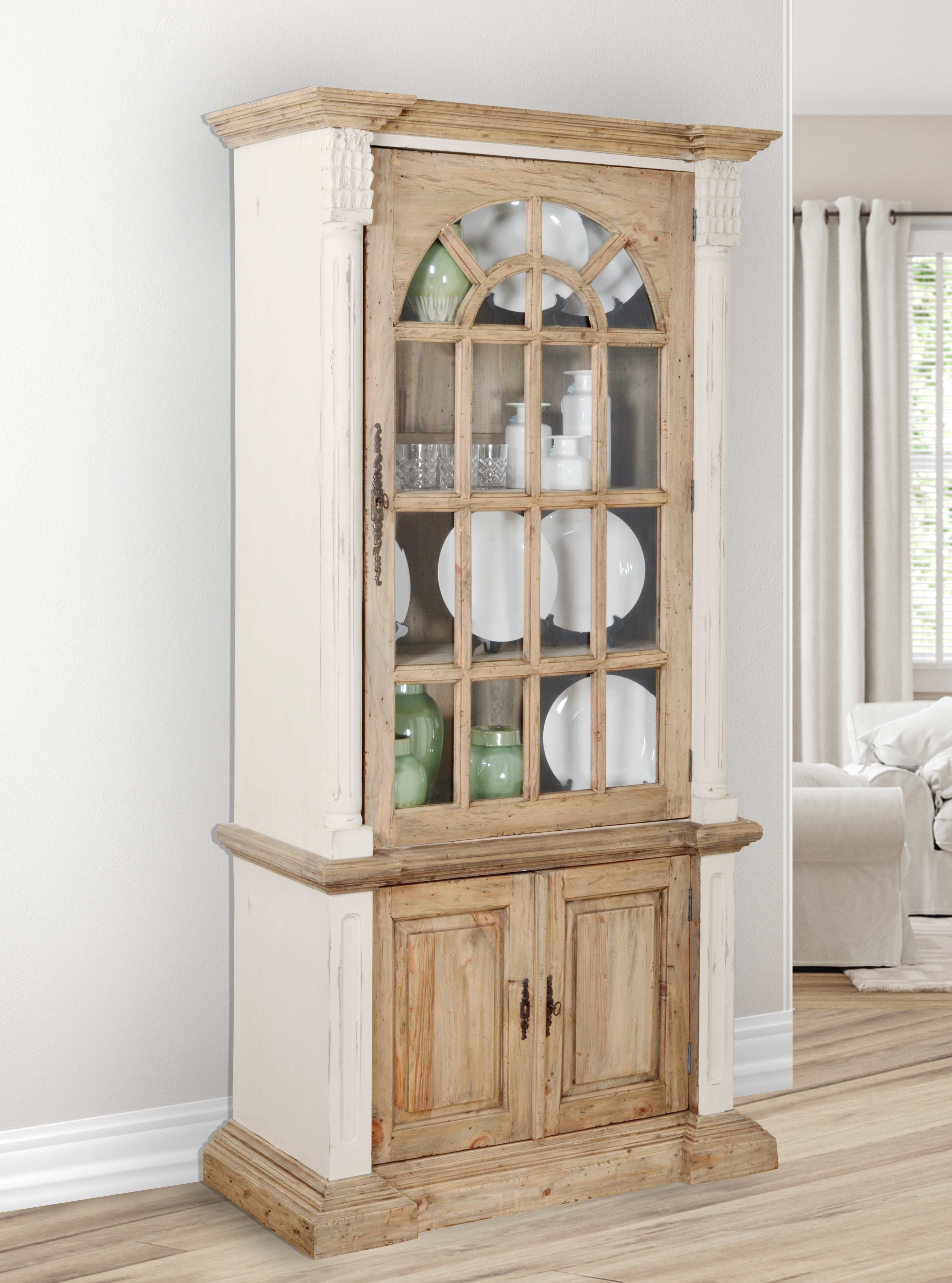 Rosalind Wheeler Hajo Farmhouse Tall China Cabinet | Wayfair