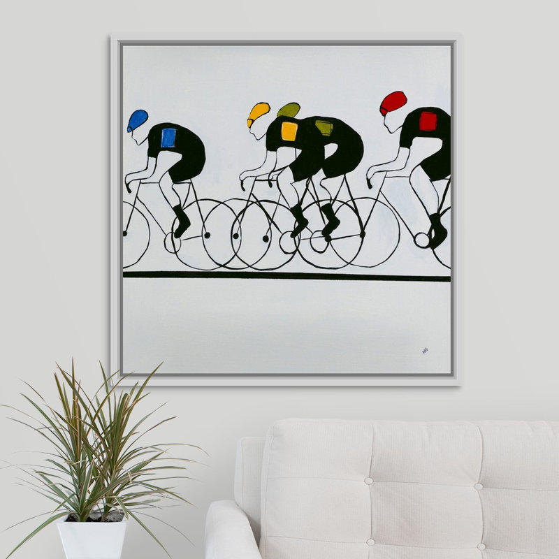 « break out », peinture sur toile, Cadre flottant blanc, H 31,7 po x l 31,7 po x P 1,75 po