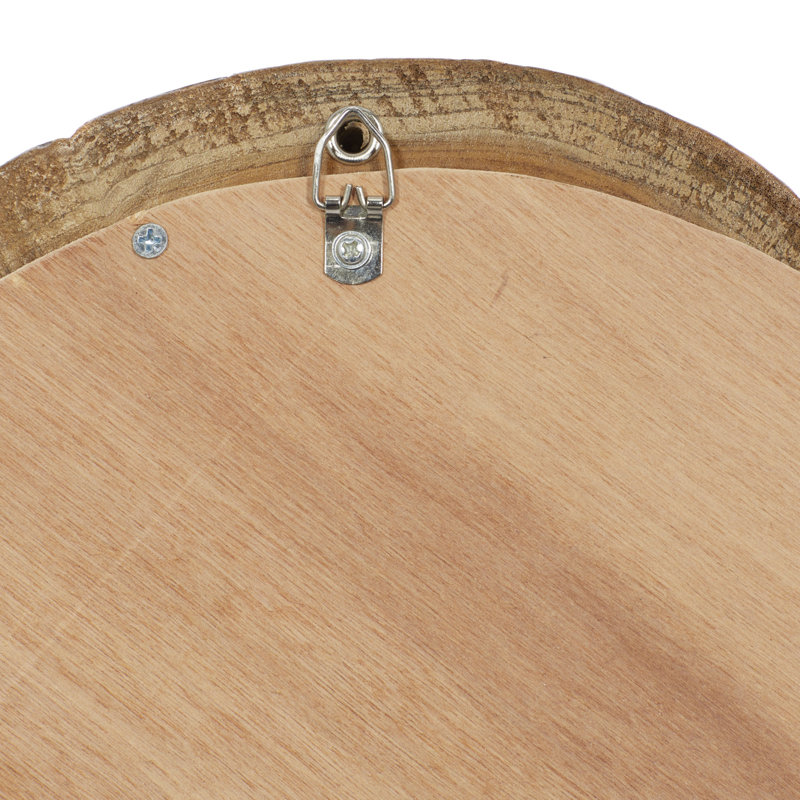 Dewey Solid Wood Circle Wall Mirror