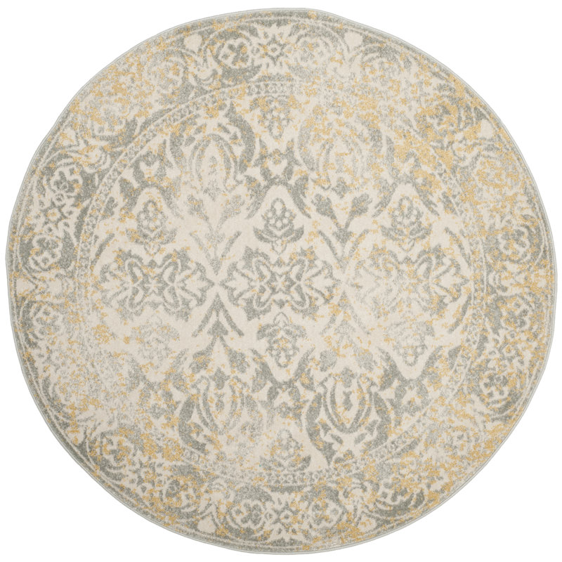 Osakis Performance Damask Rug, Round 5'3"