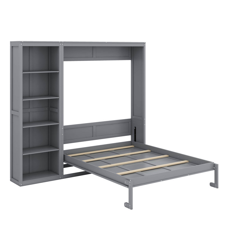 Lit escamotable grand format avec tablettes et lumières DEL intégrées