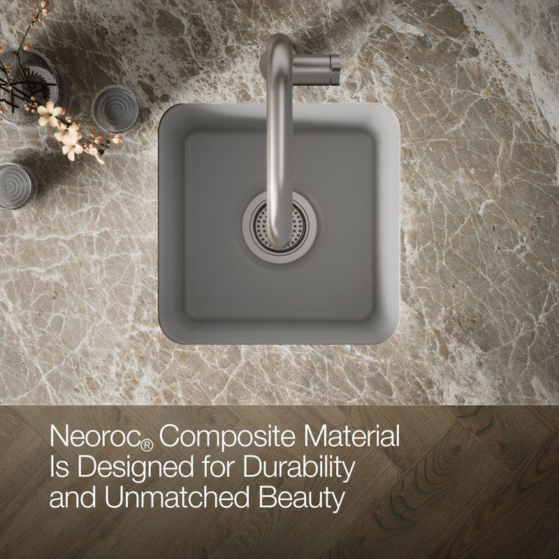 Cairn® 15 L x 15 W Neoroc® Undermount Bar Sink, Matte Gray