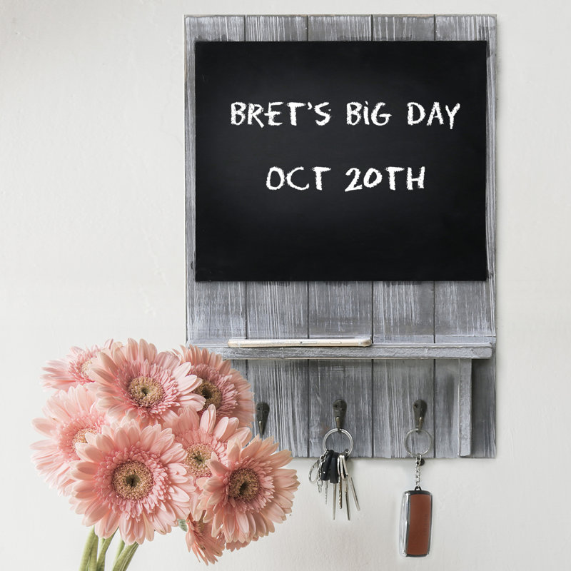 Avenal Wall Key Organiser with Key Hooks/Chalkboard