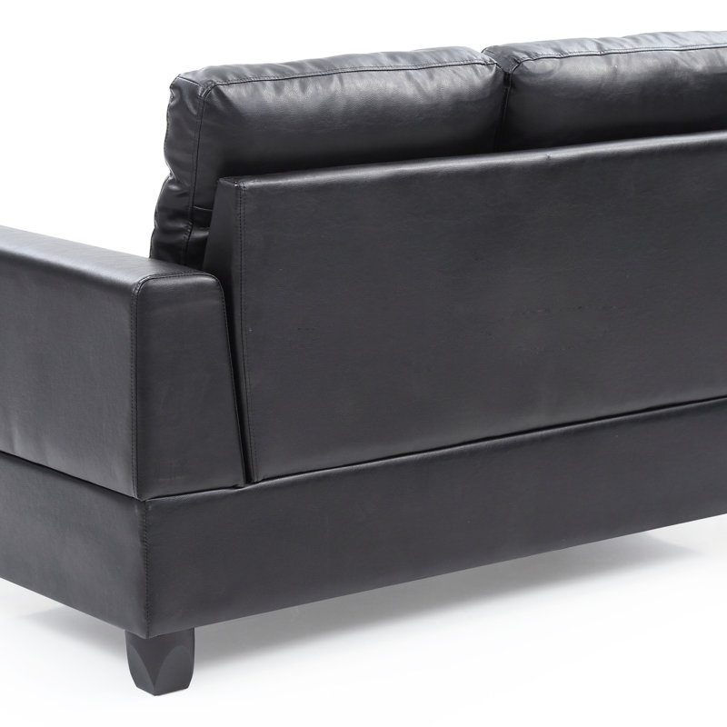 Élégante causeuse noire transitionnelle pour deux