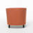 Saira Club Chair with Curved Back and Plush Cushion, Orange Fabric