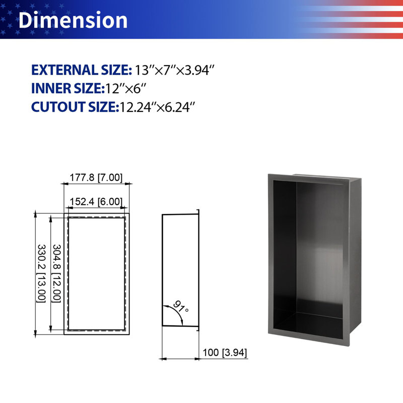 Niche murale en acier inoxydable