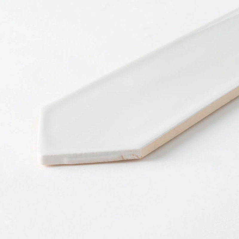 Flow White 3" x 12" Picket Ceramic Wall Tile – Glossy Finish