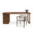 78.74" Nut-brown Rectangular Solid Wood Office Sets