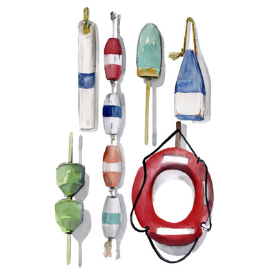 " Watercolor Buoys II " by Jennifer Paxton Parker Painting Print