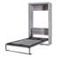 Armoire-lit simple escamotable murale avec conception pliante et support à lattes gris-329850080