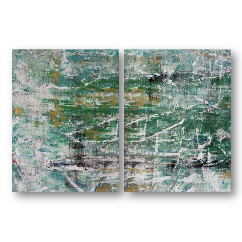 Green Goddess Set by John Beard - Artist Enhanced Canvas Print, Black Floater Framed, 20" H x 24" W x 3" D