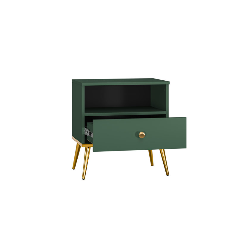 Tellara 50cm W Manufactured Wood Bedside Table