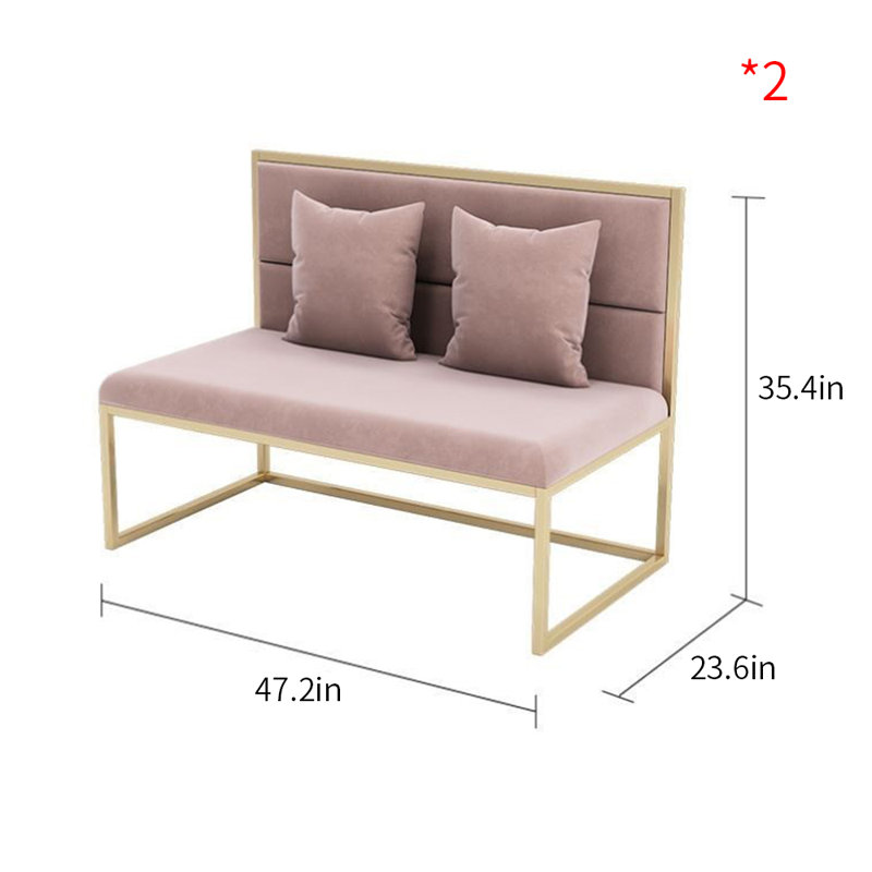Banc rembourré en mélange de polyester Elegant Dessert Shop Cafe
