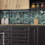 Midnight Blue Ombre Chevron Glass Mesh-Mounted Mosaic Tile