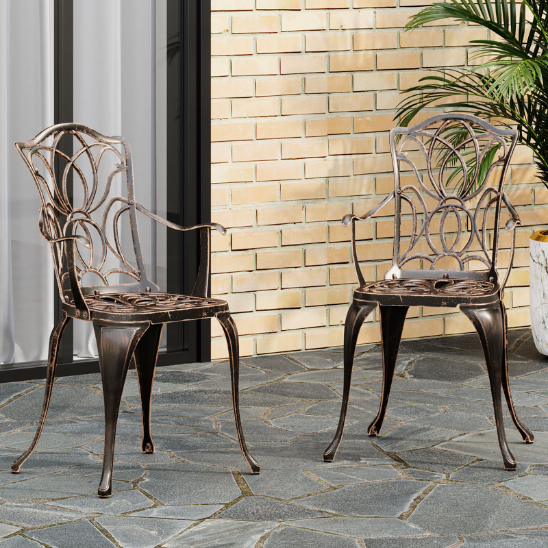 Chaise de salle à manger en aluminium, ensemble de 2, fauteuil