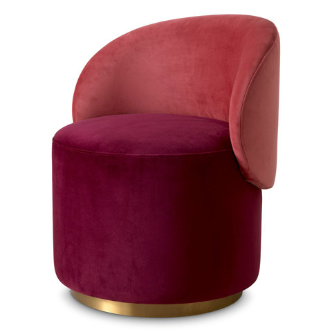 A two-toned, red and maroon chair.