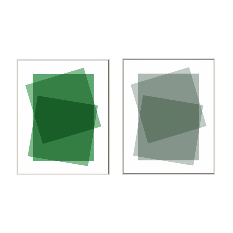 «Green & Sage Kami» par James Pilon, Toile avec cadre blanc, H 25 po x l 20 po