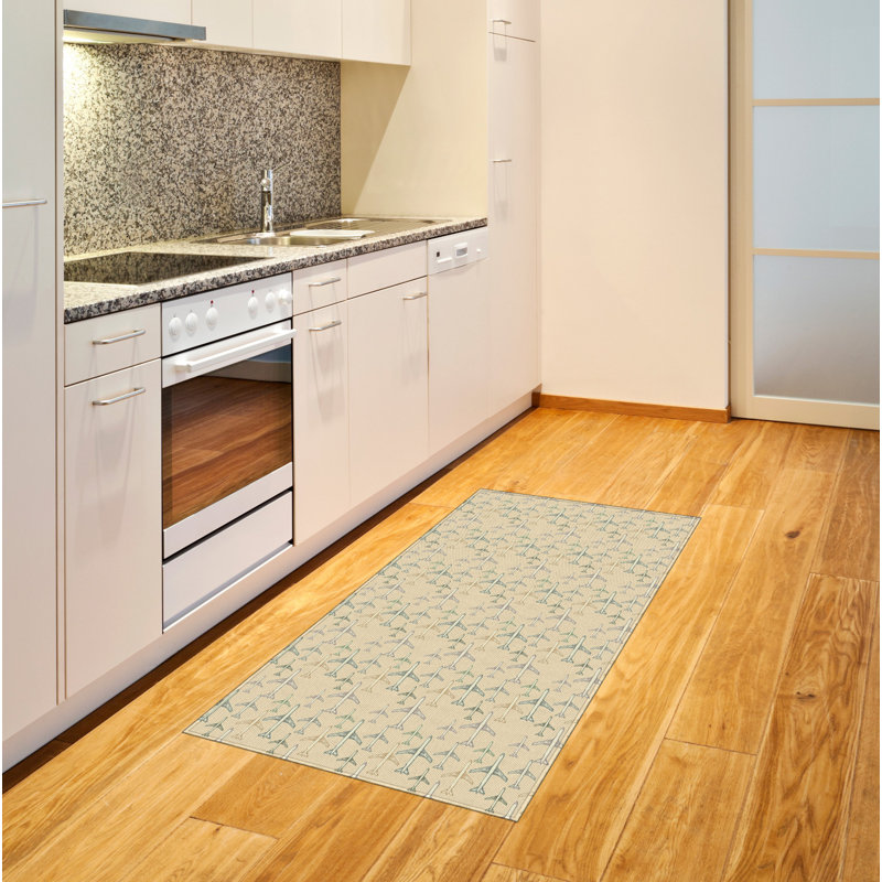 Airplane Vintage Airplane High Density Long Fiber Poly Threads Decorative Area Rug Carpet, Rectangle 2'7" x 5'