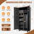 Makeace 71" H x 32" W x 16" D Black Metal Garage Storage Cabinets with Hanging Rod, Lockable Rolling Tool Cabinet with 3 Adjustable Shelves, Pegboard Doors & 8 Hooks