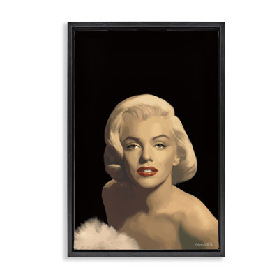 «Classic Beauty in Black», art mural sur toile flottant noir, design par Jadei