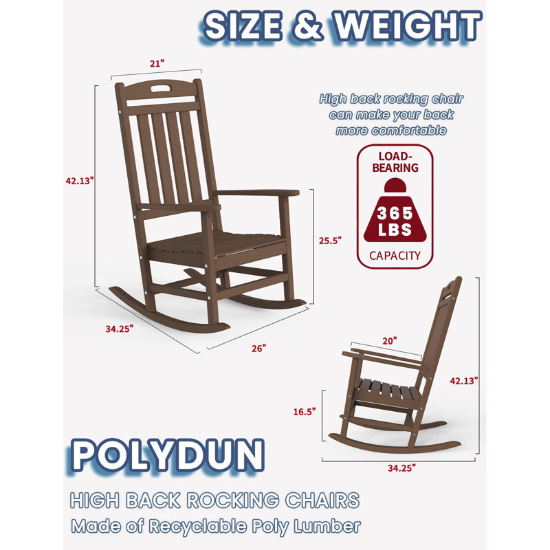Chaise berçante en plastique Mccutcheon, Acajou