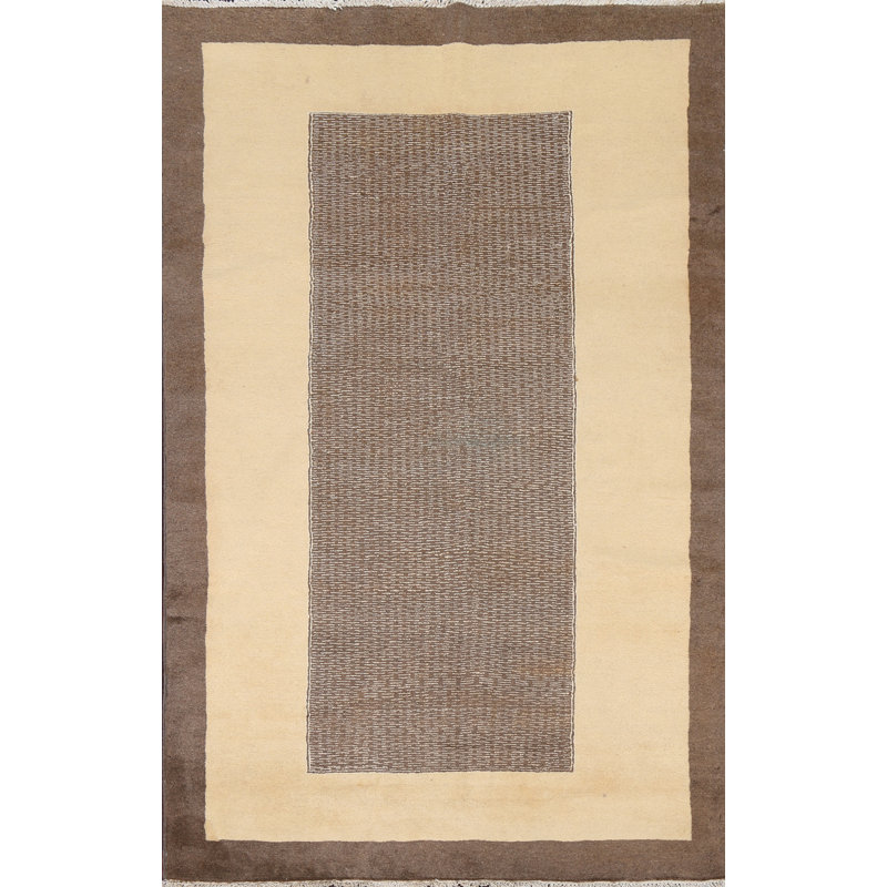 Tapis oriental en laine Gabbeh Kashkoli noué à la main 4 pi 5 po x 6 pi 5 po
