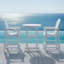 Ensemble de bar de patio durable en PEHD 3 pièces, style bord de mer pour balcon et terrasse