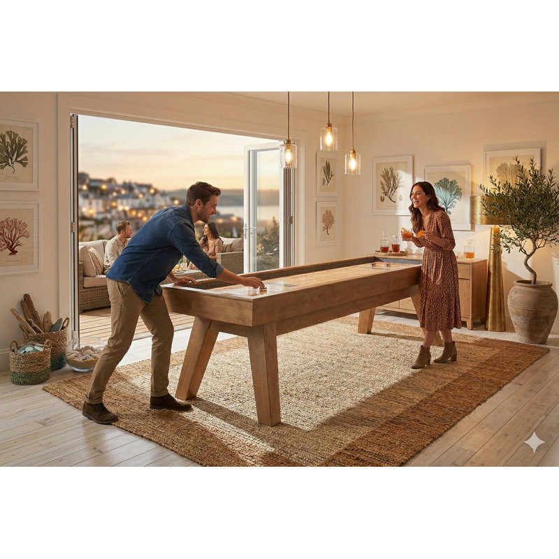 Doc & Holliday George 12' Shuffleboard Table In Natural Ash, Glazed Maple