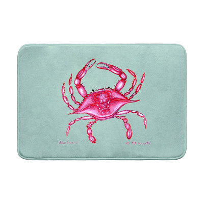 Tapis de bain rose crabe