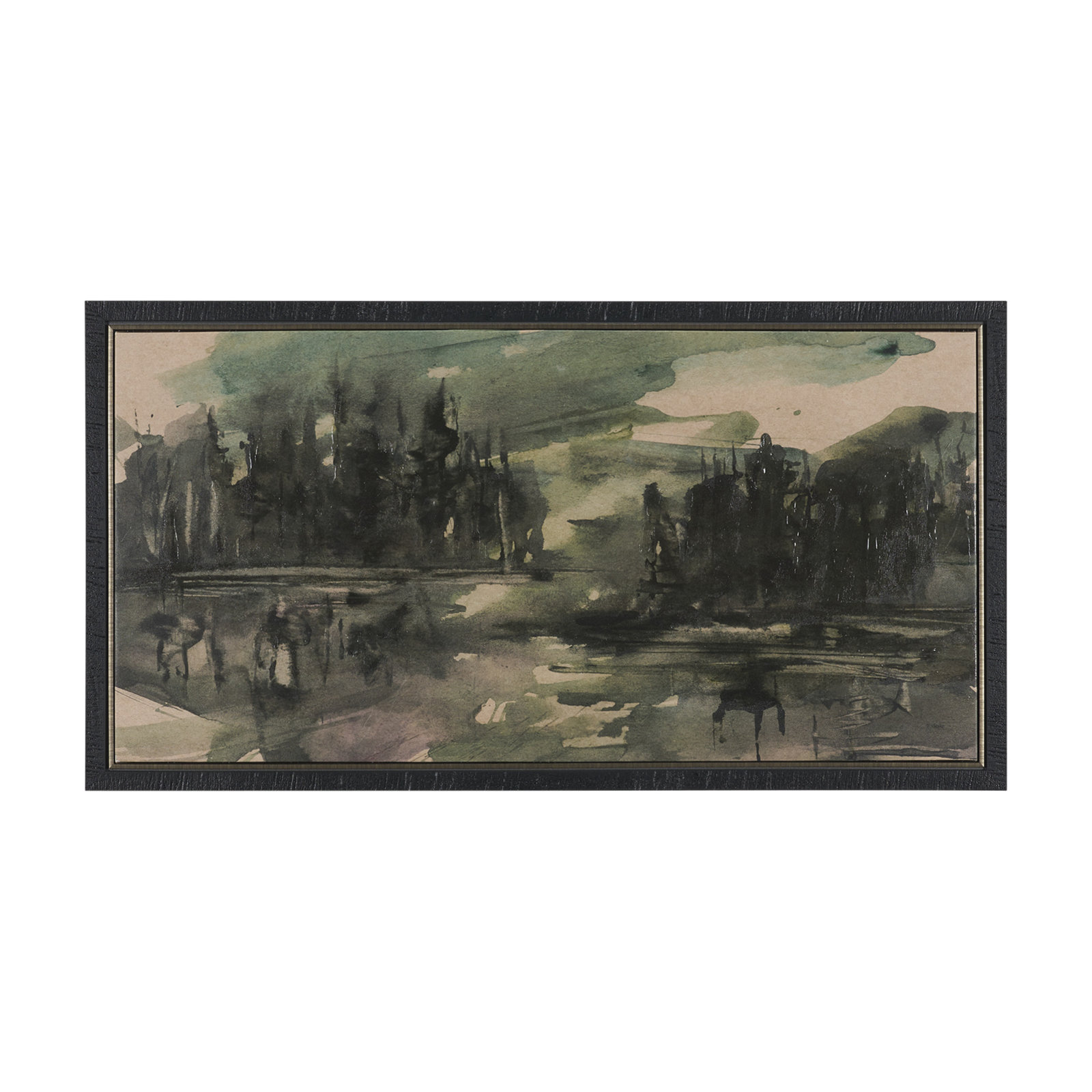 Twilight By  Studio Hand Embelished Textured Framed Canvas Artwork, Framed Wrapped Canvas Dusk