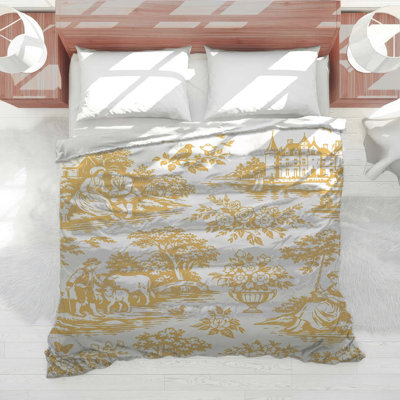 Golden Countryside Toile Comforter