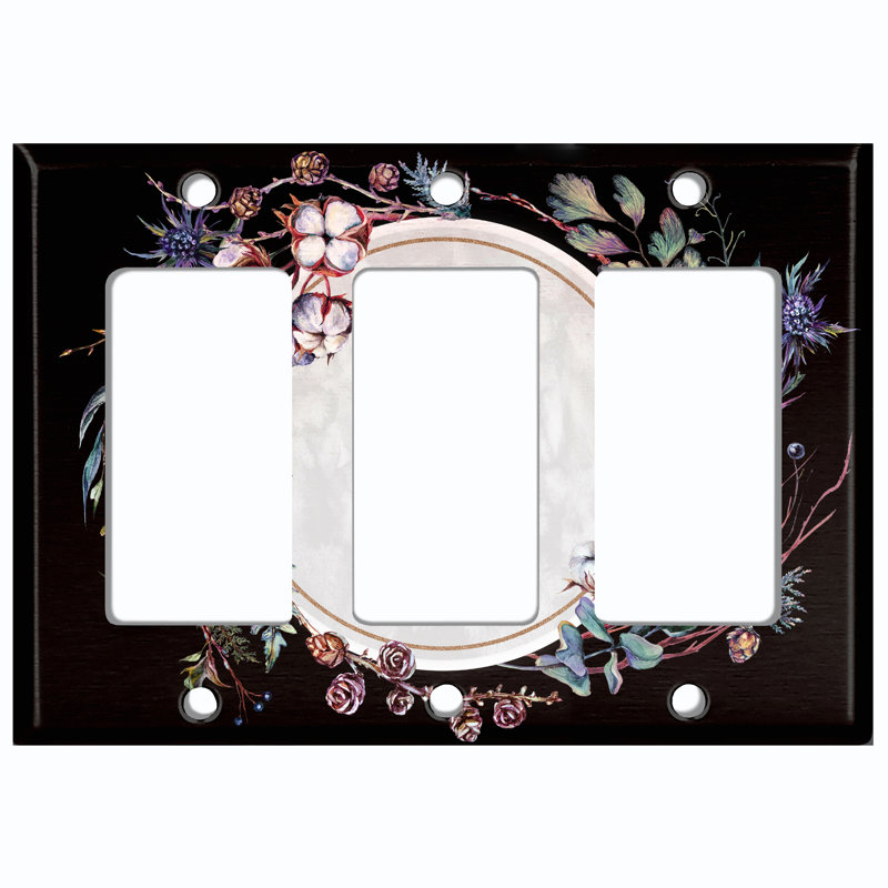 Patterned 3 - Gang Rocker Standard Wall Plate