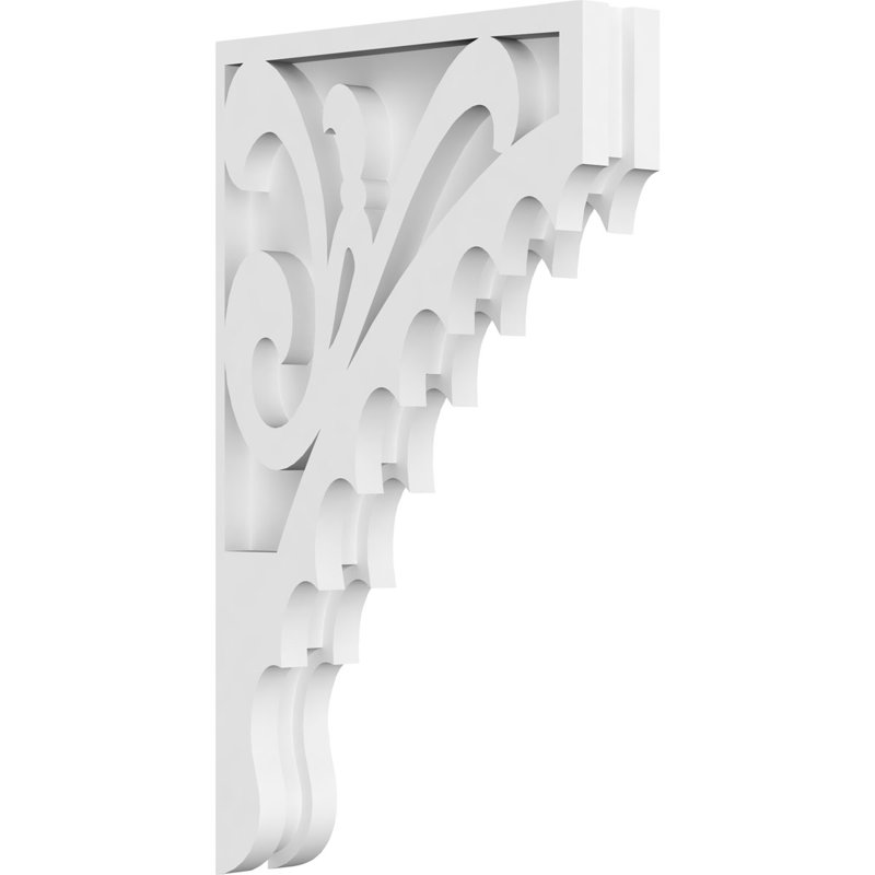 Corbeau de qualité architecturale Genova, H 14 po x l 8 po x P 1,875 po, PVC