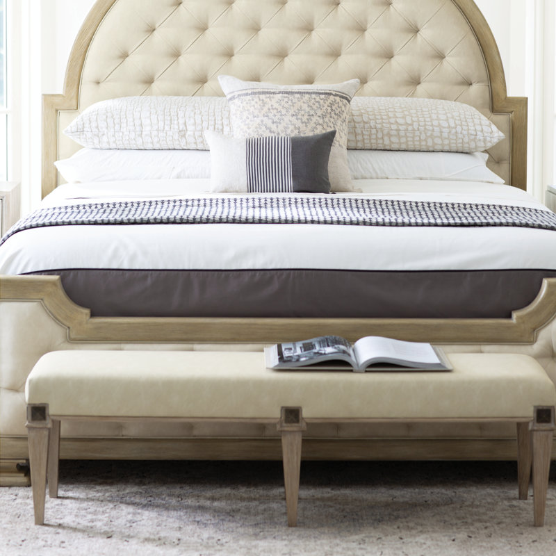 Santa Barbara 60'' Beige Upholstered Transitional Bench