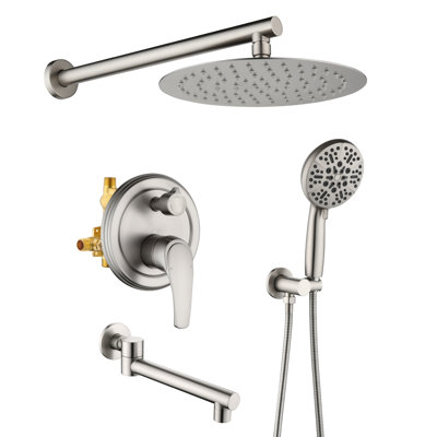 Système de douche à effet pluie mural Topcraft avec robinet de baignoire
