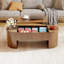 Table basse relevable avec rangement dissimulé, table basse ovale avec plateau relevable, table basse de style moderne Mid-Century-1849712833